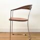 Chaise Arrben Ursula postmoderne en cuir cognac et chrome