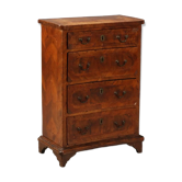 Antique walnut and bronze bedside table, Italy, 18th century.