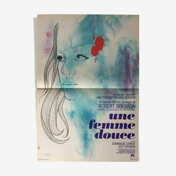 Affiche cinéma "Une Femme Douce" Robert Bresson, Dominique Sanda 40x60cm 1969