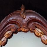 Miroir sculpté en chêne avec feuilles de laurier doré, début 19ème siècle