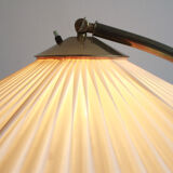 1950s floor lamp in brass with plisée lampshade