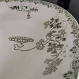 Grand plat ovale St Amand modèle "modern style" vert Terre de Fer