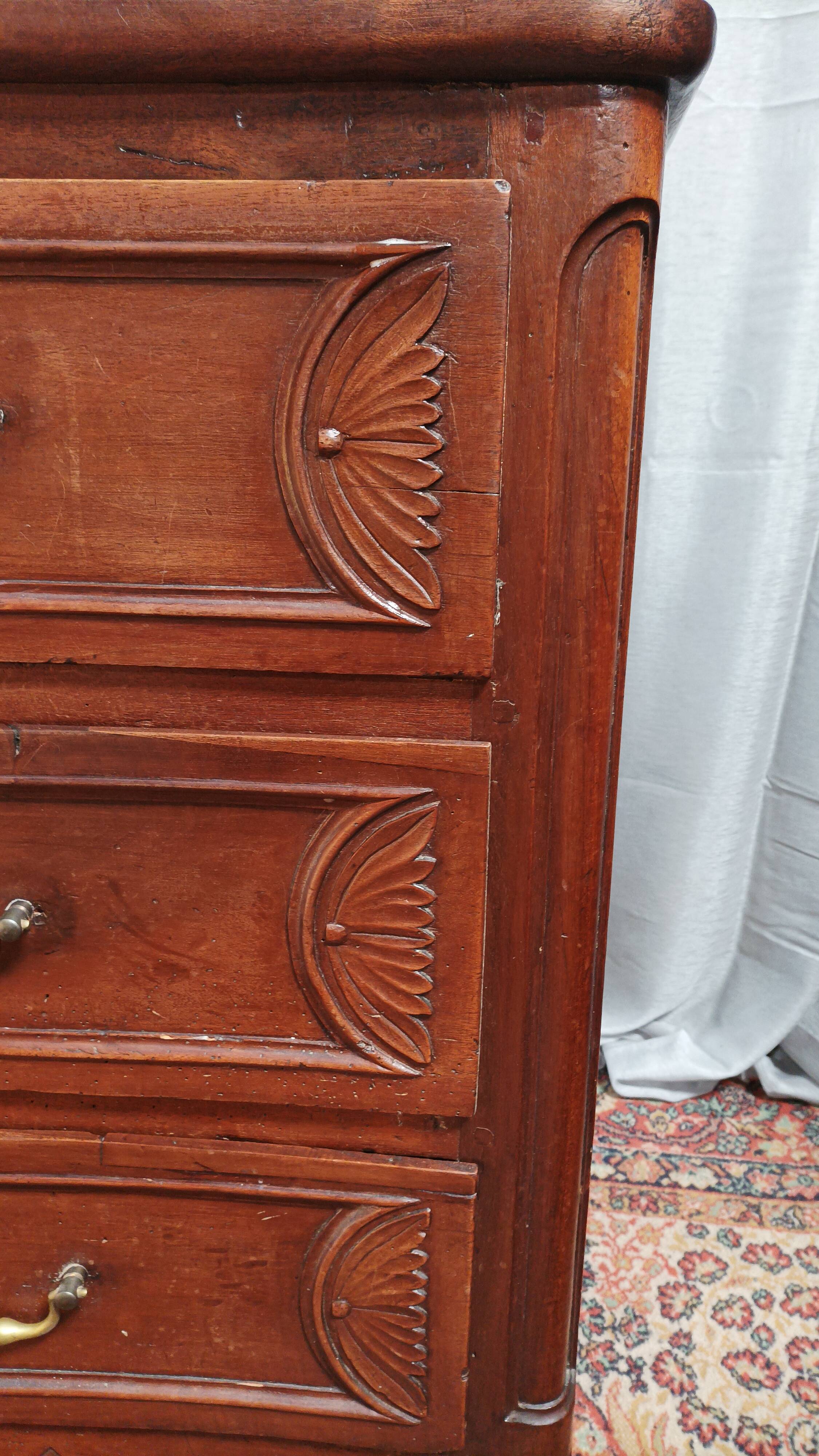 Louis XV walnut chest of drawers