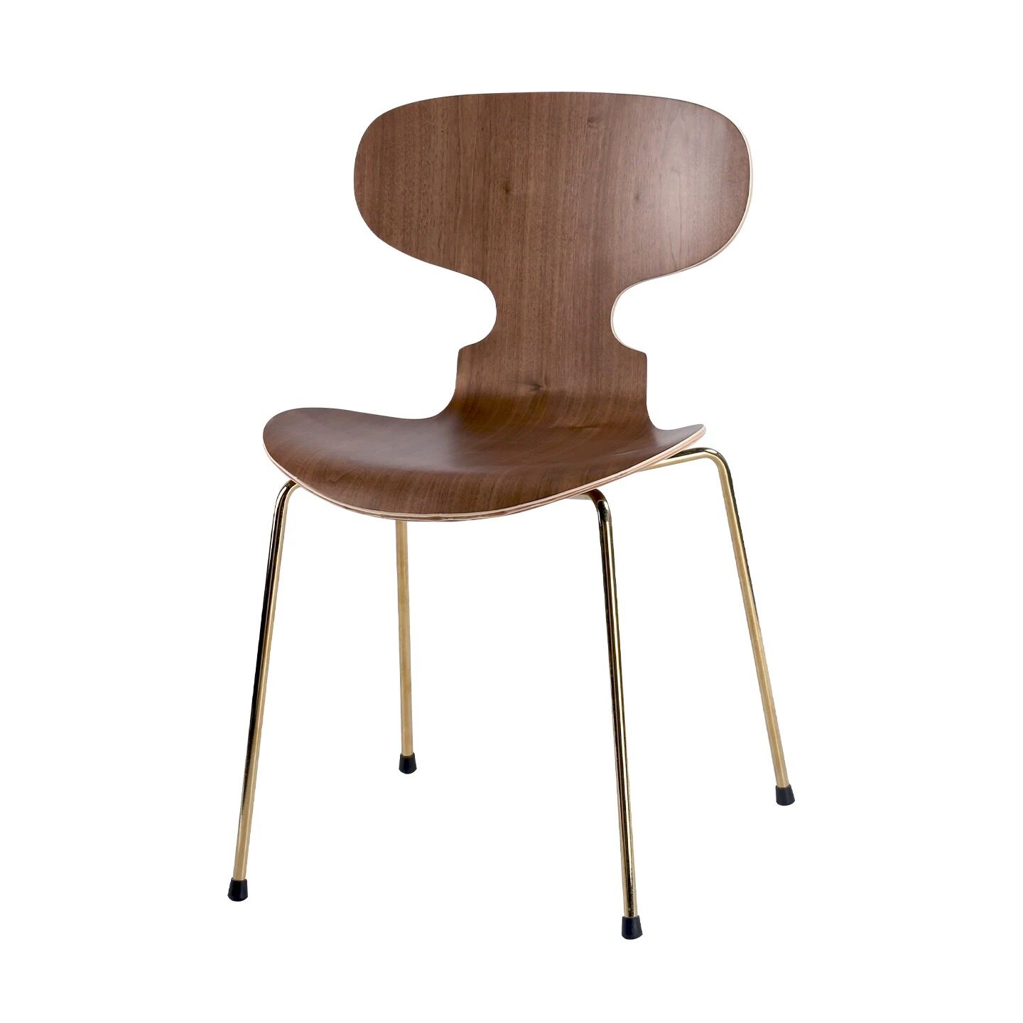 Sculptural Chair "Butterfly Wings" – Walnut & Polished Brass