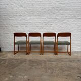 Set of 4 restored Baumann sled chairs