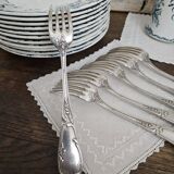 6 silver metal forks