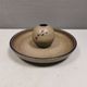 Beautiful bowl with a small knob ‘vase’ for a flower, Ulla ceramic Denmark