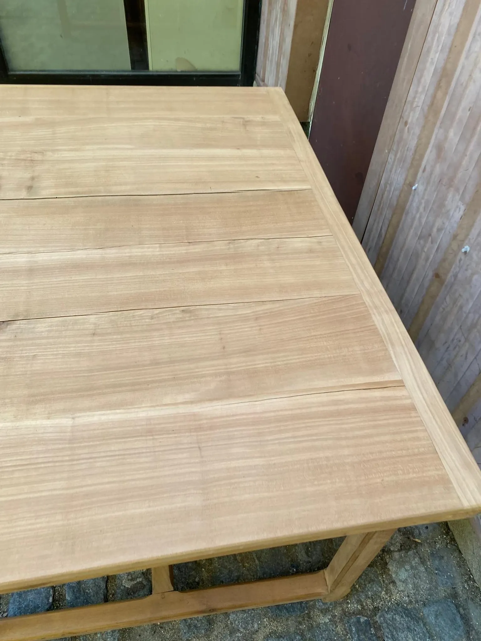 Renovated extendable farmhouse table in solid wood 140-240cm 1960