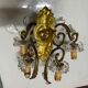 Large Bronze and Crystal Wall Sconces, Set of 2, Italy, 1950s