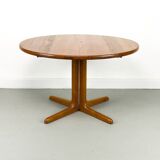 Danish Round Teak Dining Table with Extensions, 1970s
