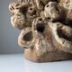 Large organic glazed stoneware sculpture with coral shapes, signed, 2002