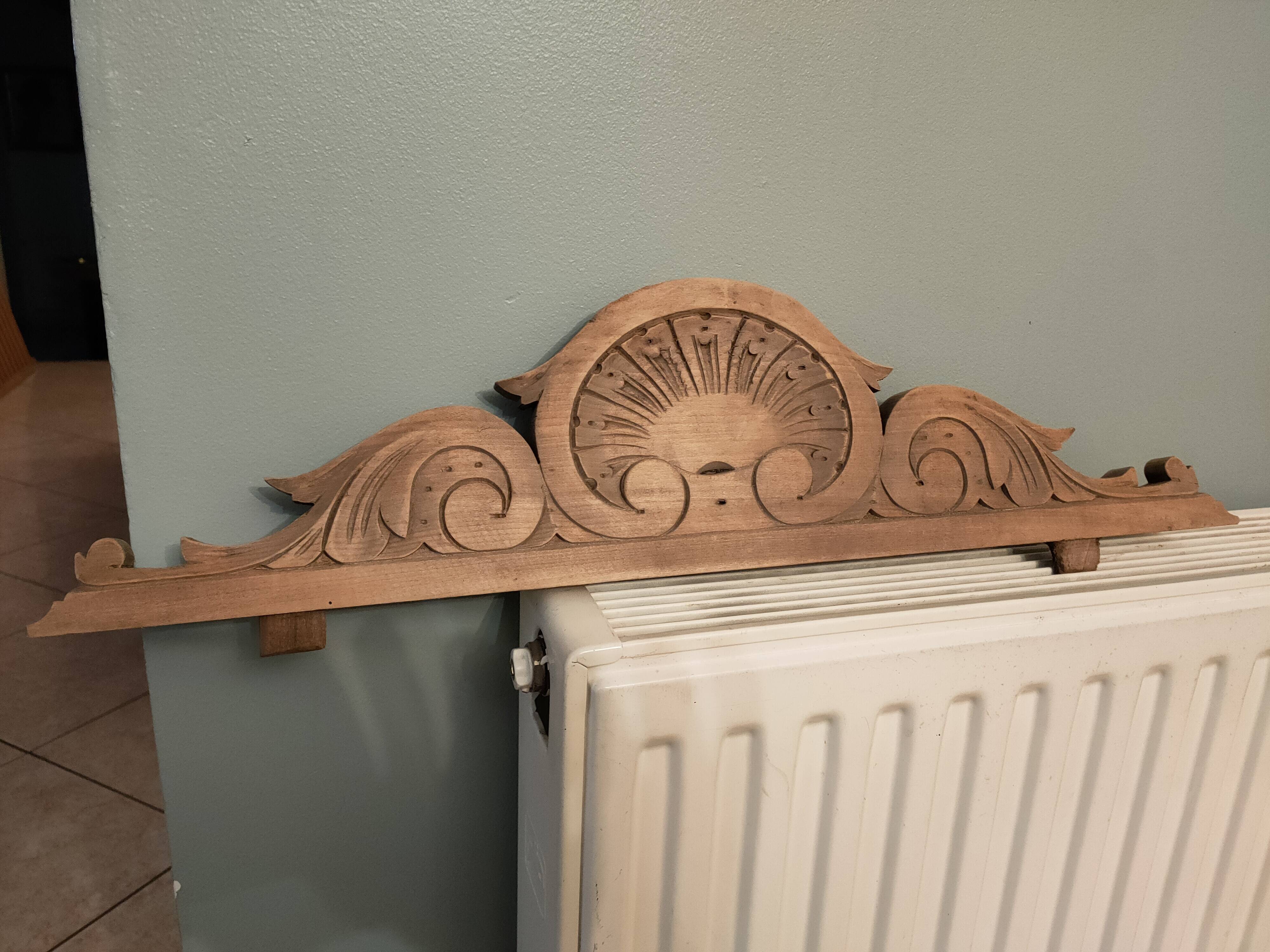 Old solid wood pediment
