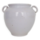 Glazed white confit pot, south west of France. Storage jar. Pyrenees 19th century