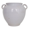 Glazed white confit pot, south west of France. Storage jar. Pyrenees 19th century