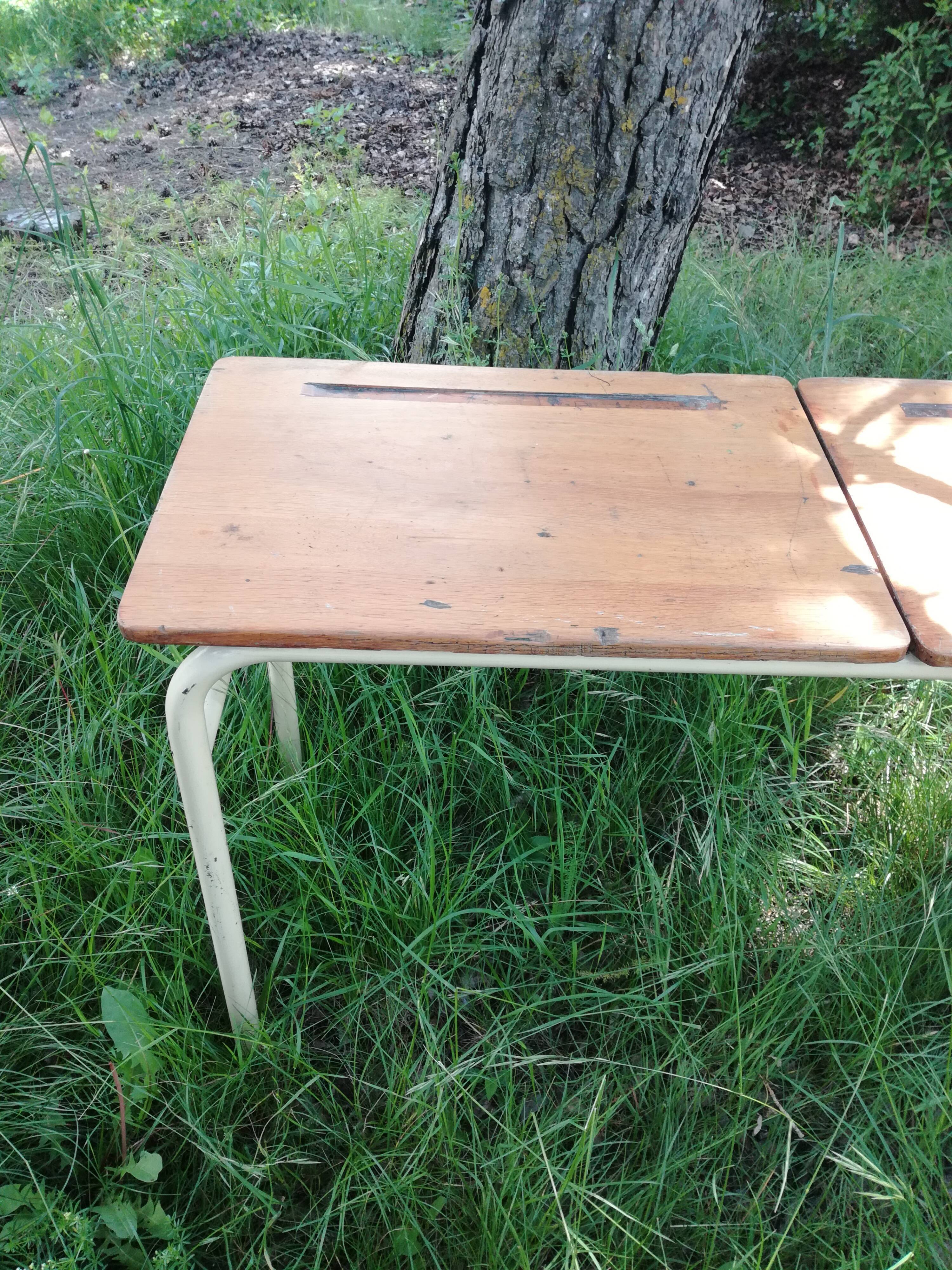 Industrial console double school desk