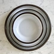 Set of trundle dishes in Niderviller sandstone model "Plum" 70s