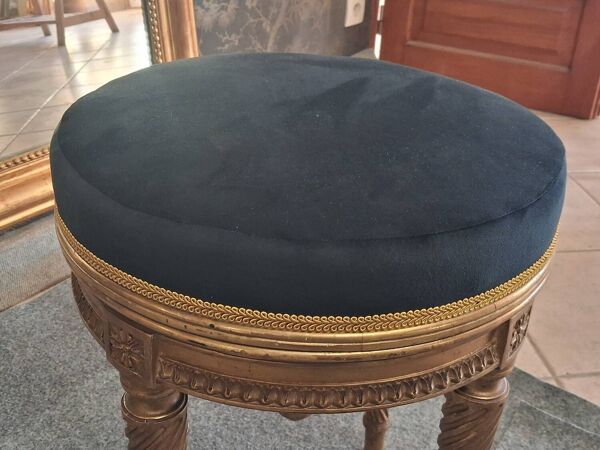 Tabouret de piano en bois doré