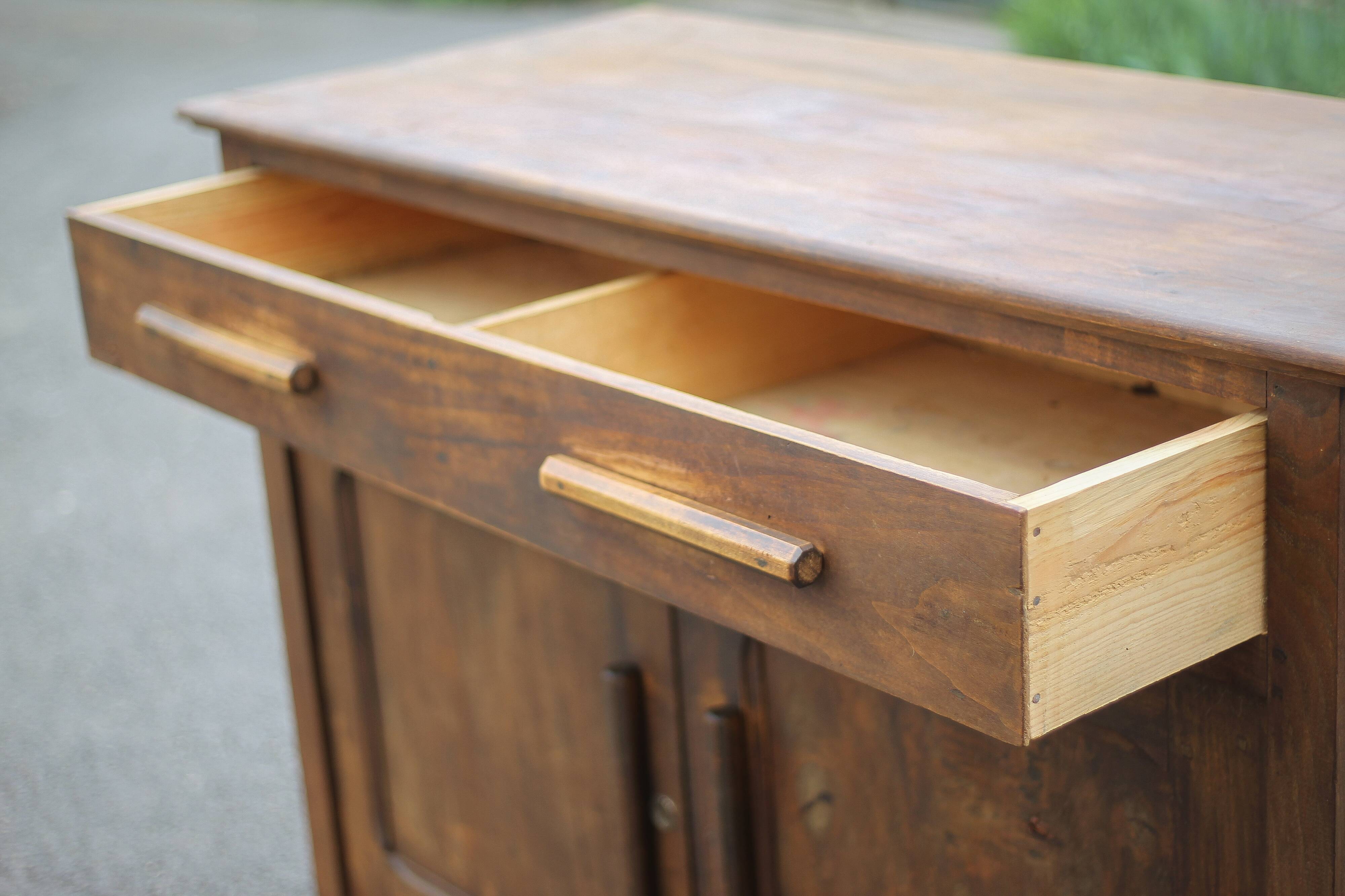 Buffet bas en bois bahut meuble de rangement, meuble ancien