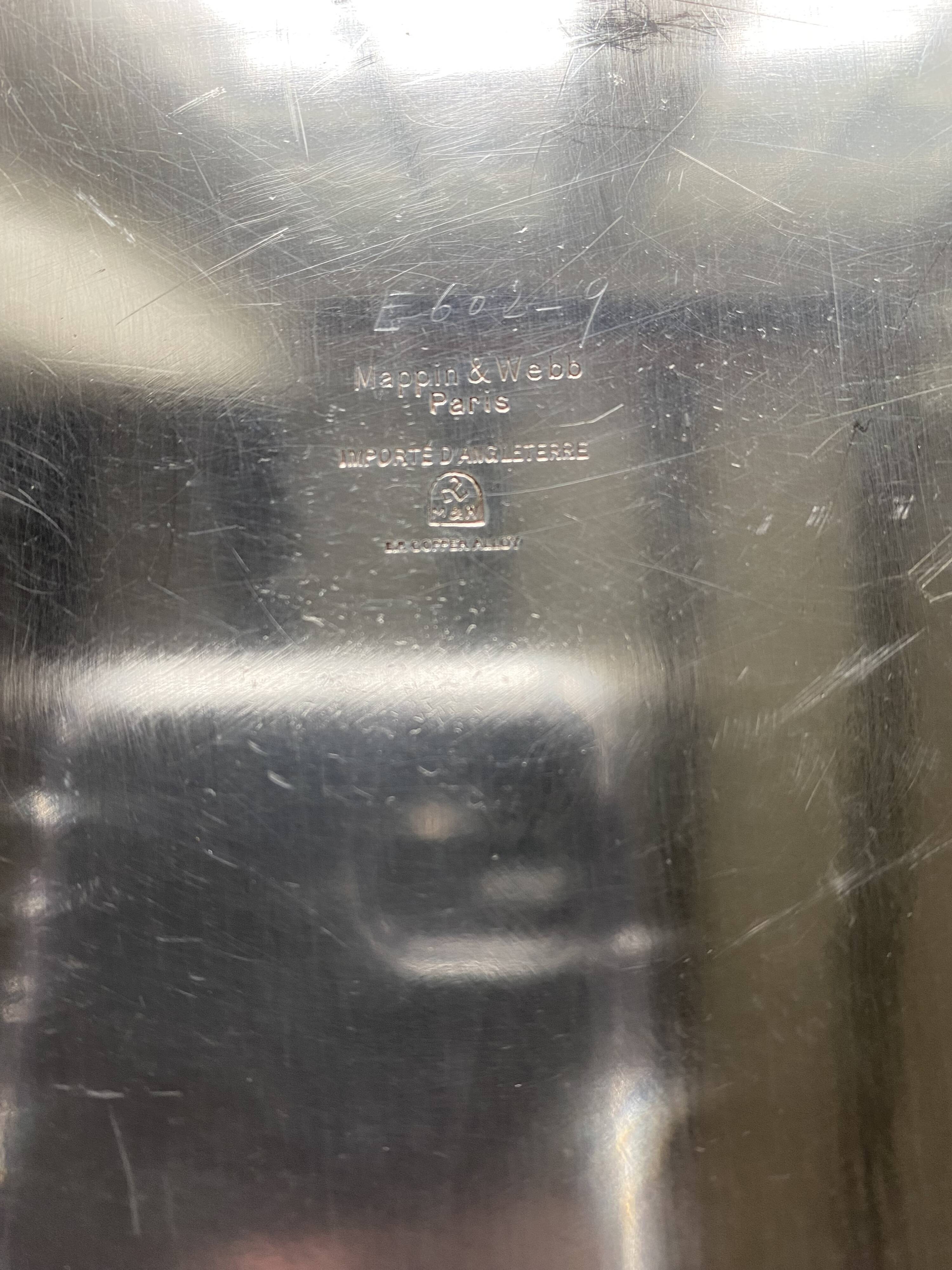 Round silver metal tray