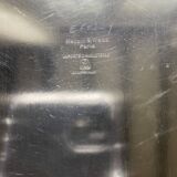 Round silver metal tray