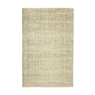 Tapis beige oriental contemporain fait à la main 190 cm x 295 cm