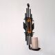 Sculptural Iron and orange glass wall candle holder for Dantoft, Denmark 1960's/1970's