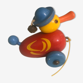 Painted wooden duckling