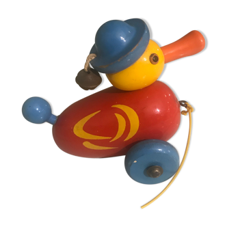 Painted wooden duckling