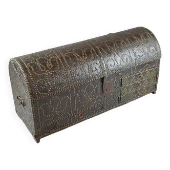 Studded Leather-Wrapped Dome Chest, 18th