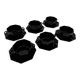 Vintage Set of 6 Arcoroc Black Glass Soup Cups and Saucers Set