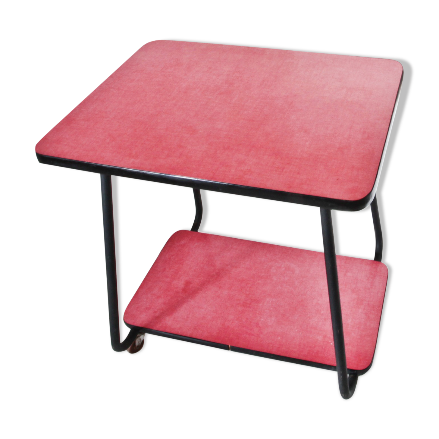 Service red formica table