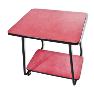 Table desserte en formica rouge