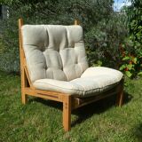 rare large pine armchair, Silkeborg, Denmark, 1970