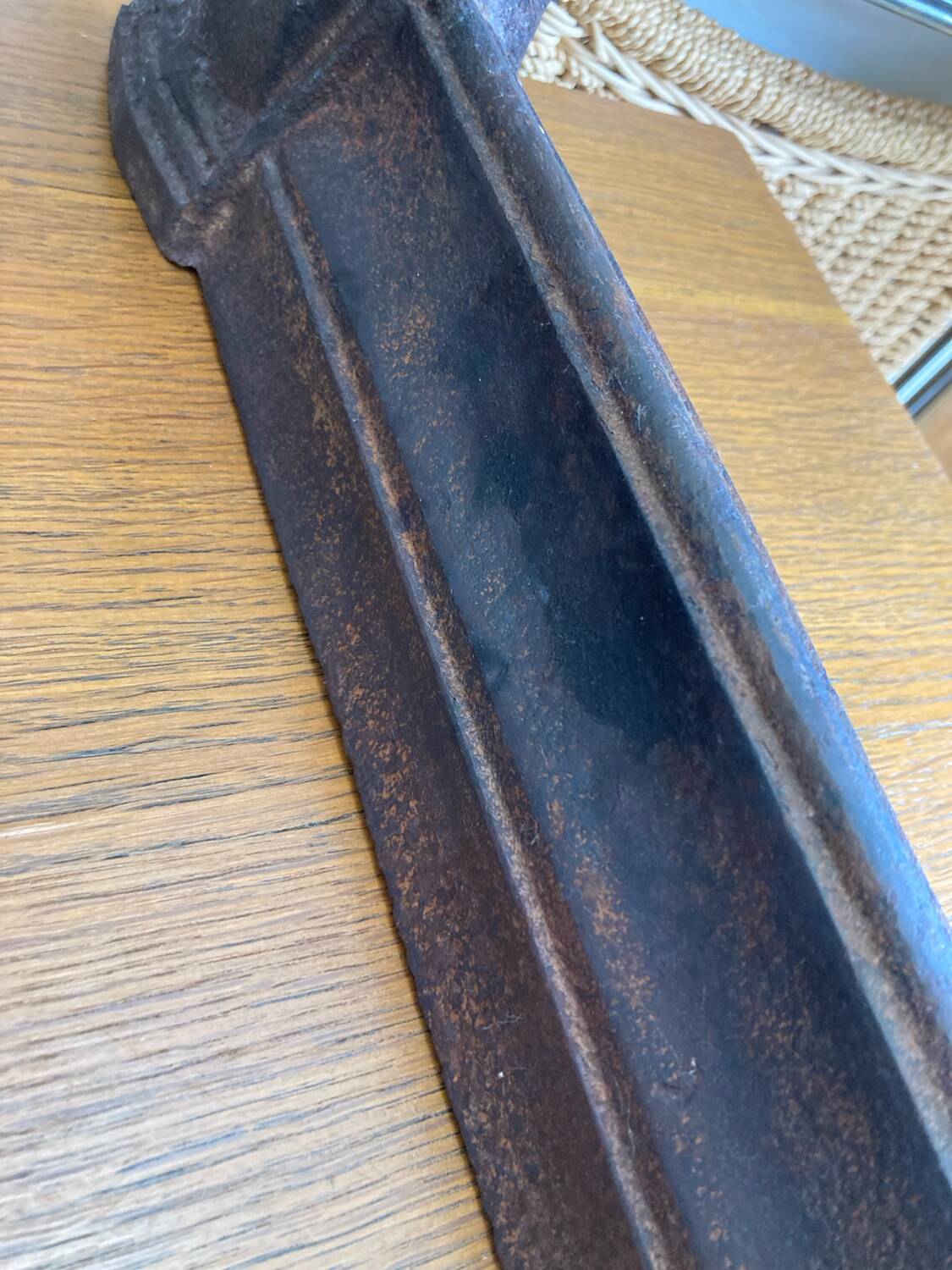 Pair of antique bedside tables in cast iron and brass