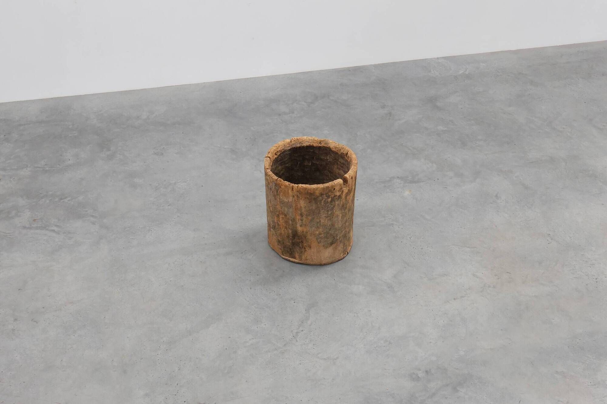 19th Century French Primitive Hollowed Oak Tree Trunk Planter