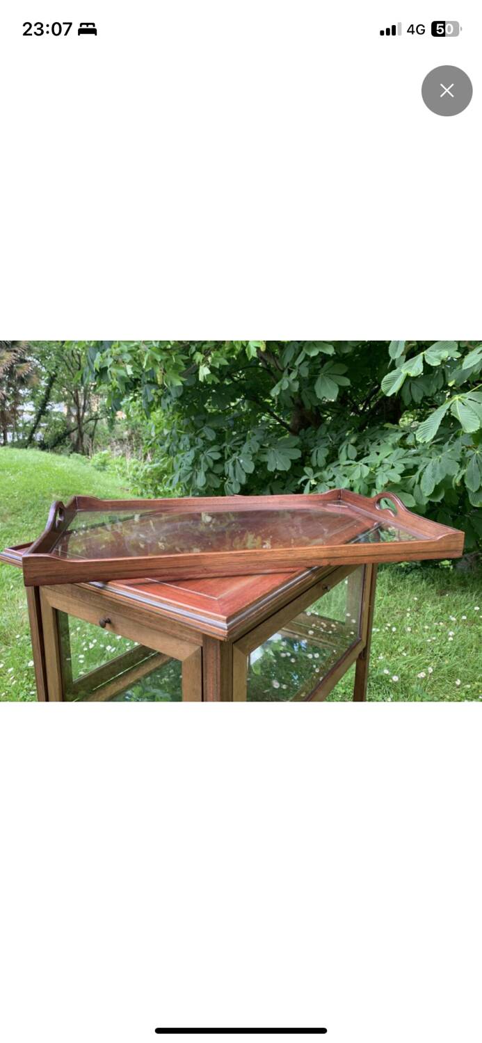 Glass tea table with its tray