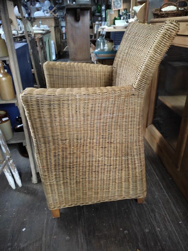 Armchair chair wicker feet wood
