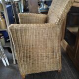 Armchair chair wicker feet wood