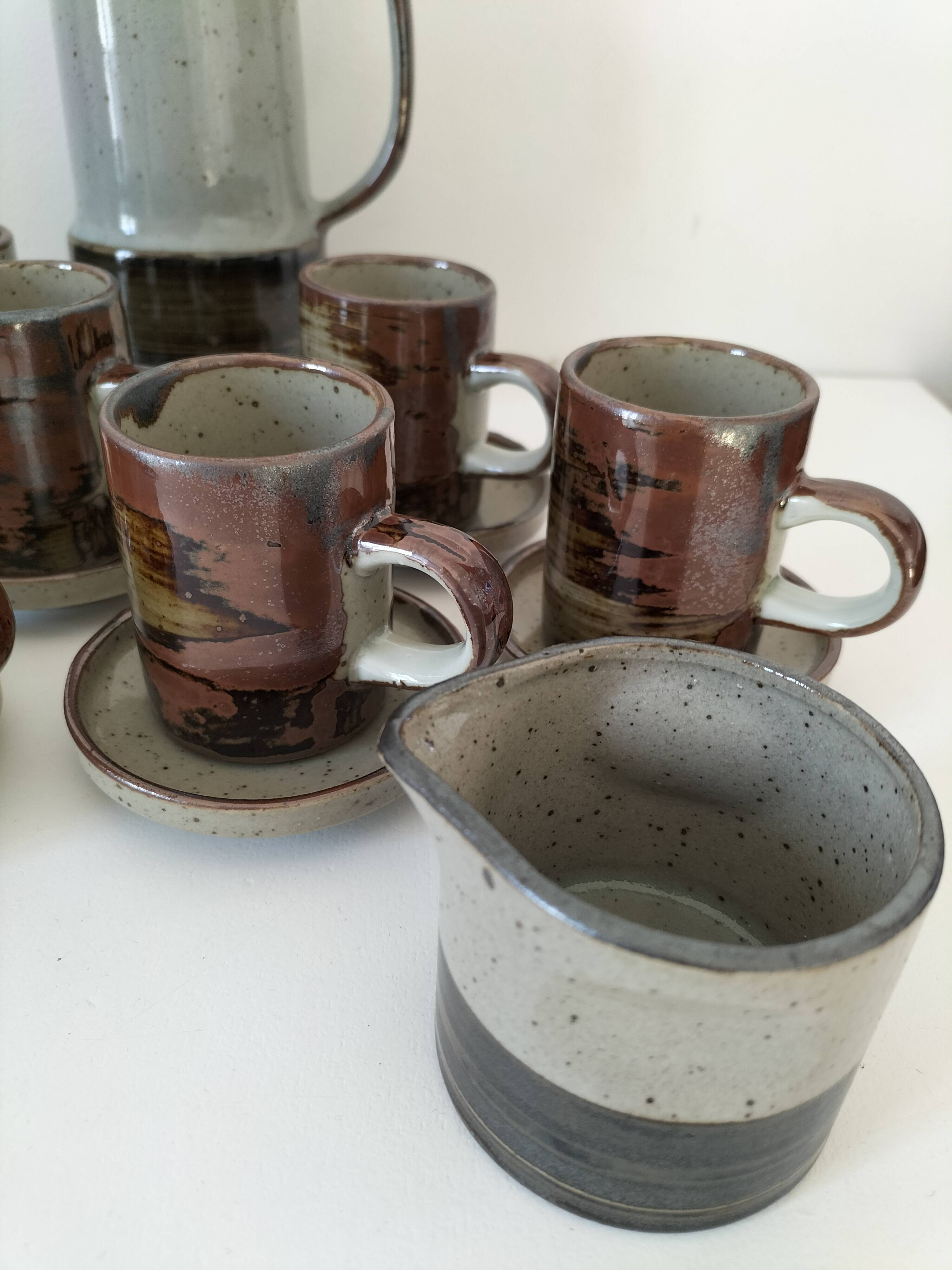 Vintage “Grès Paysan” glazed stoneware set