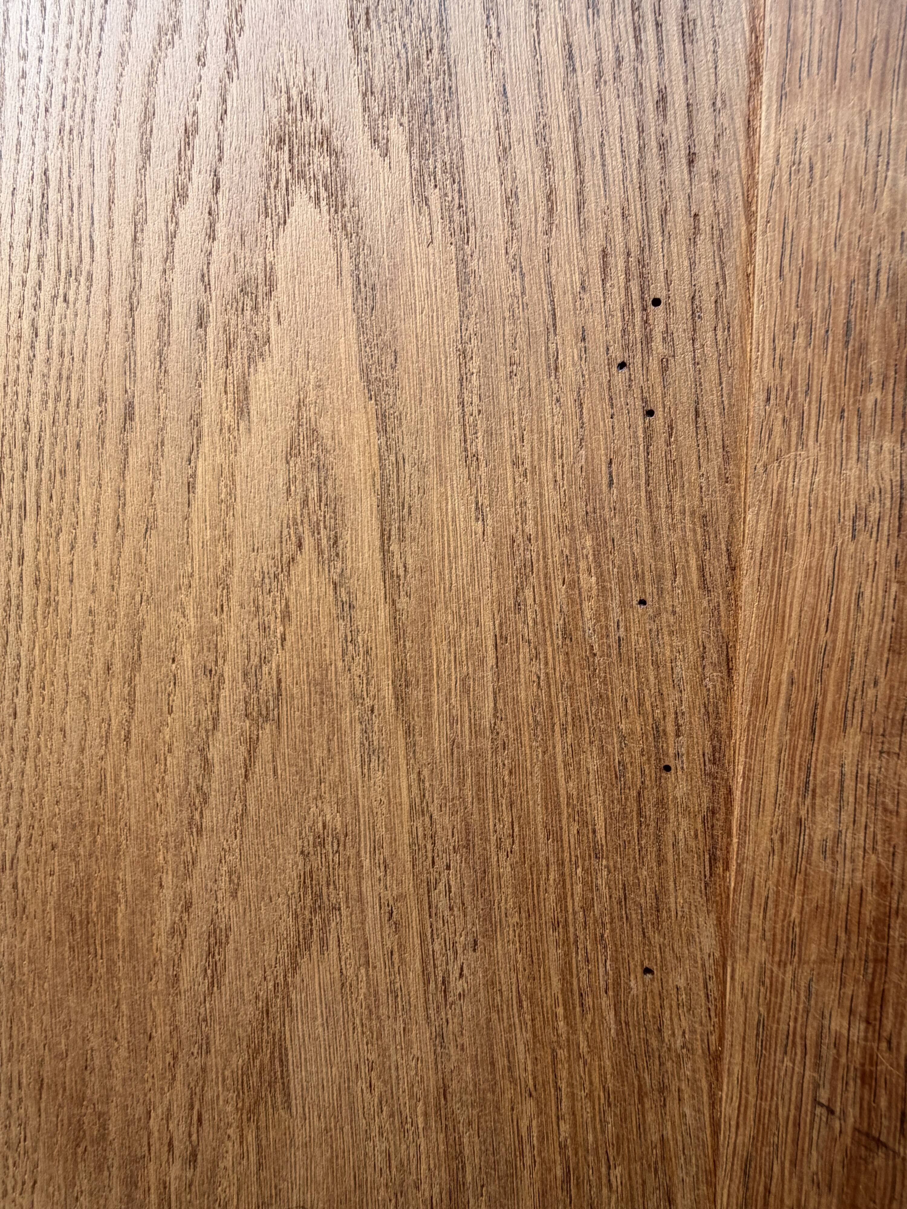 Art deco wardrobe in raw oak with bevelled mirror.