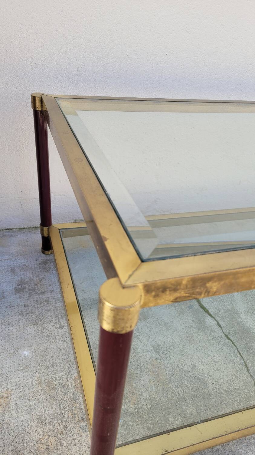 Jansen style brass designer coffee table - 1970s