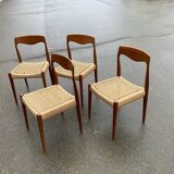 Four Scandinavian-style chairs from the 1970s.