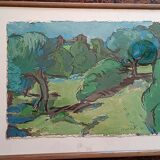 Pascale Rigat-Esselin (born in 1952) - Gouache - 32,5 x 44 cm - signed, dated 90