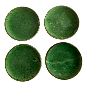 Set de 4 assiettes XS en terre vernissée Aegitna Vallauris 1960