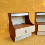 Duo of illuminated bedside tables from the 1970s