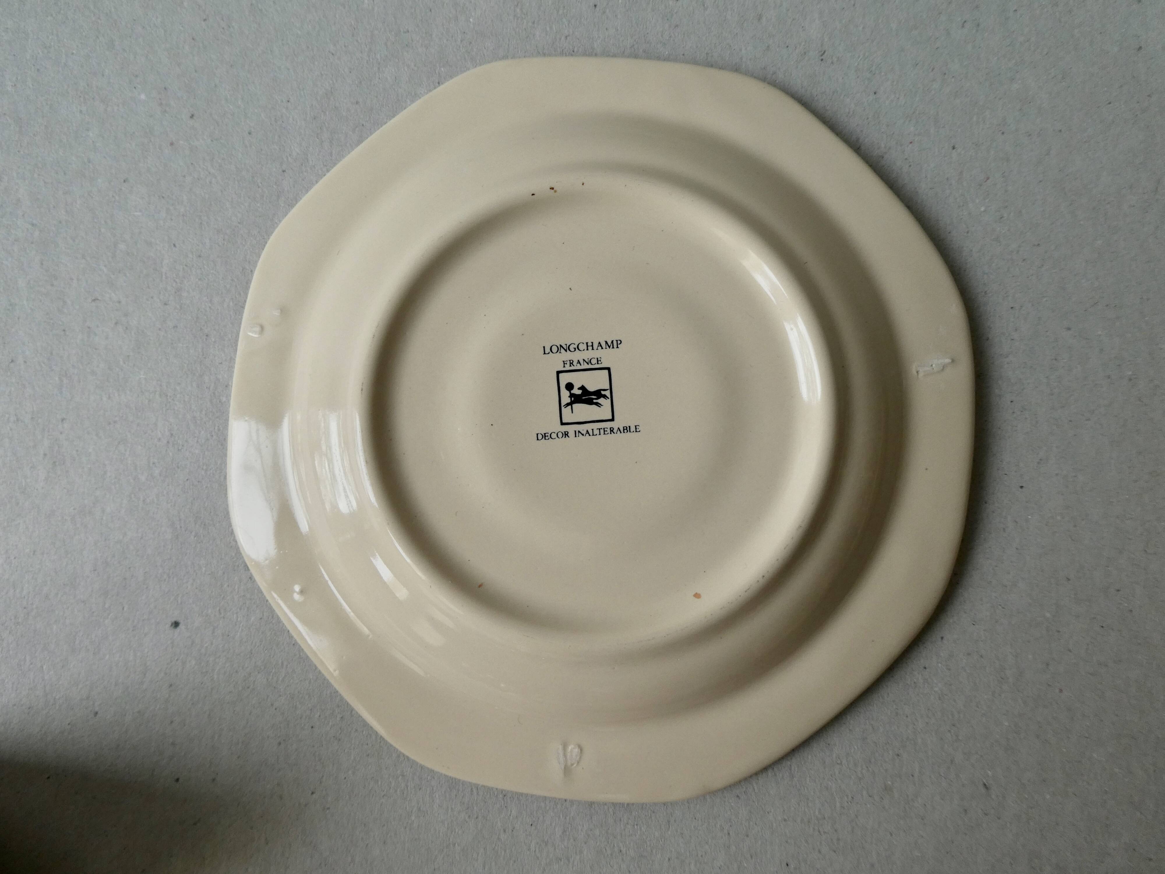 6 cups and saucers marble effect, Longchamp France