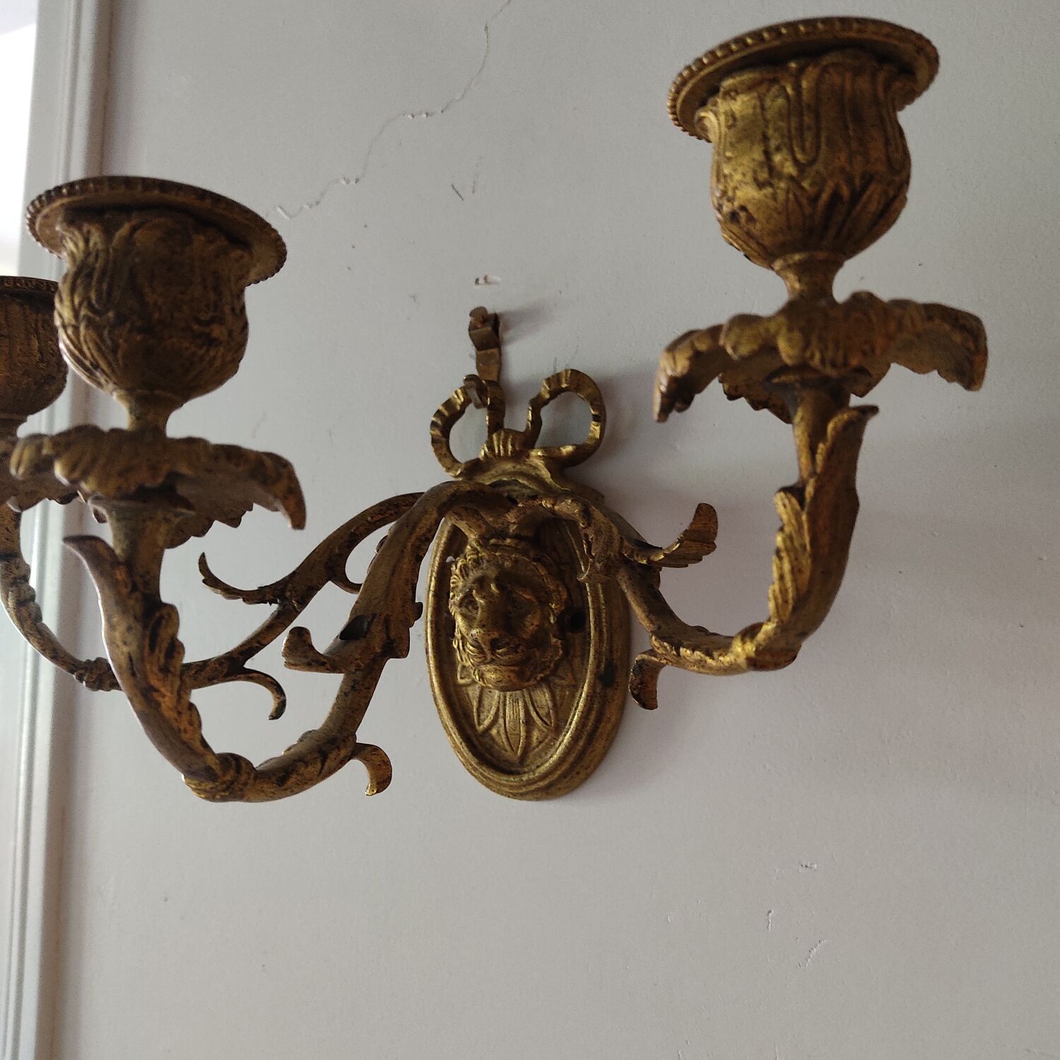 Paire d'appliques en bronze doré