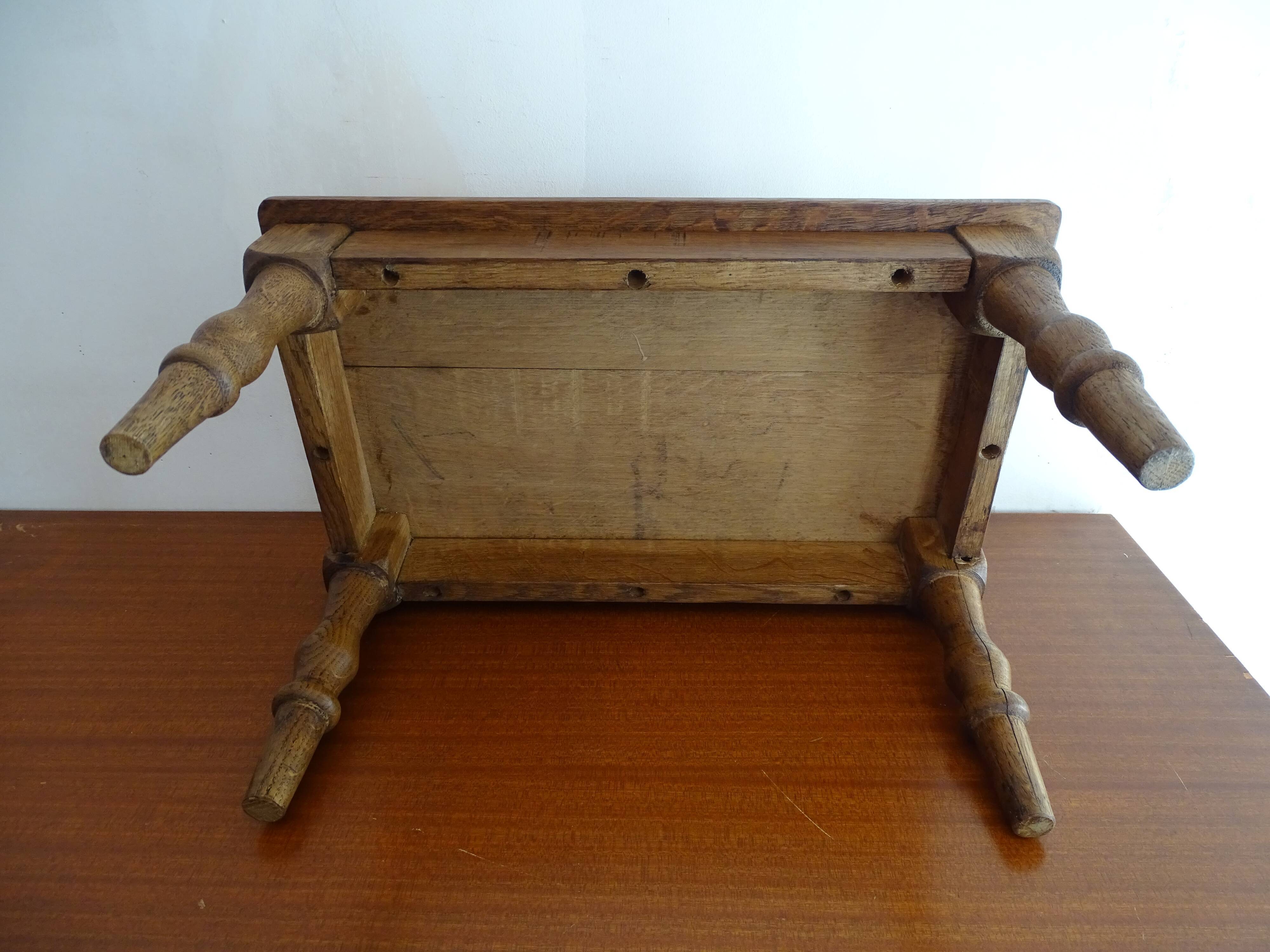 Old brutalist wood stool