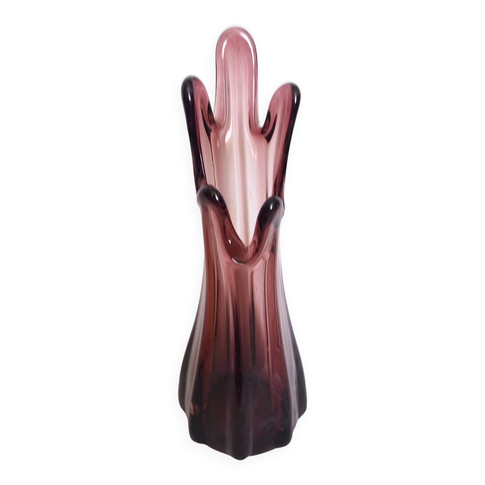 Purple or plum glass vase