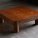 Brutalist pine low coffee table, France, 1960s